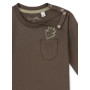 Sanetta Pure Jungen-Shirt langarm Dunkelgrün mit Blatt 80