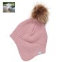 Color Kids Kinder-Winter-Mütze Strick Wolle rosa mit Bömmel