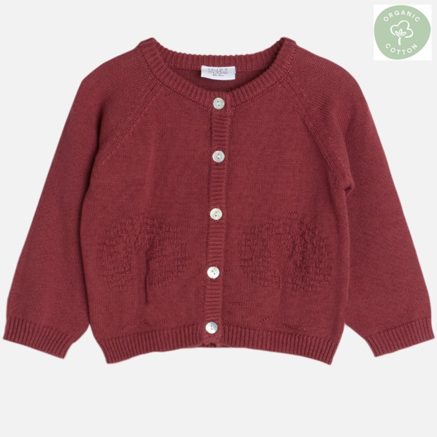 Hust and Claire Cleo Baby-Strickjacke beere
