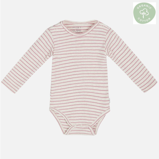 Hust and Claire Bebe Baby-Body Ringel rosa natur 56