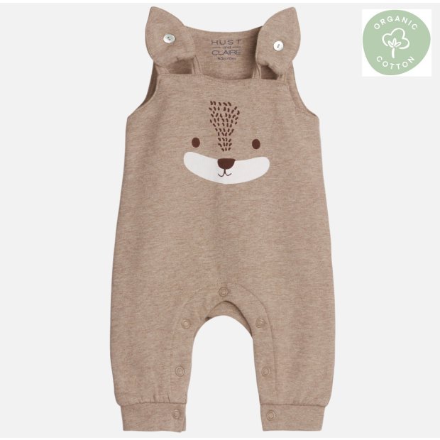 Hust and Claire Mau Baby-Latzhose Hase braun