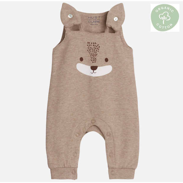 Hust and Claire Mau Baby-Latzhose Hase braun 74
