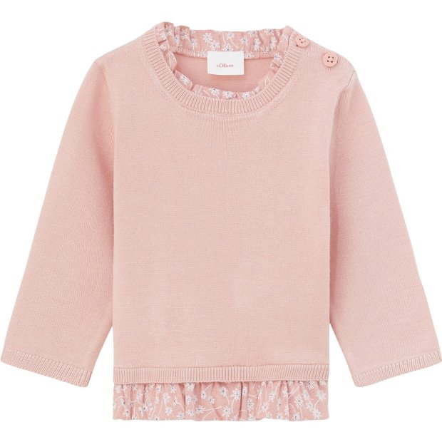 S.Oliver Kinder Pulli-Blusen-Shirt Blumen rosa