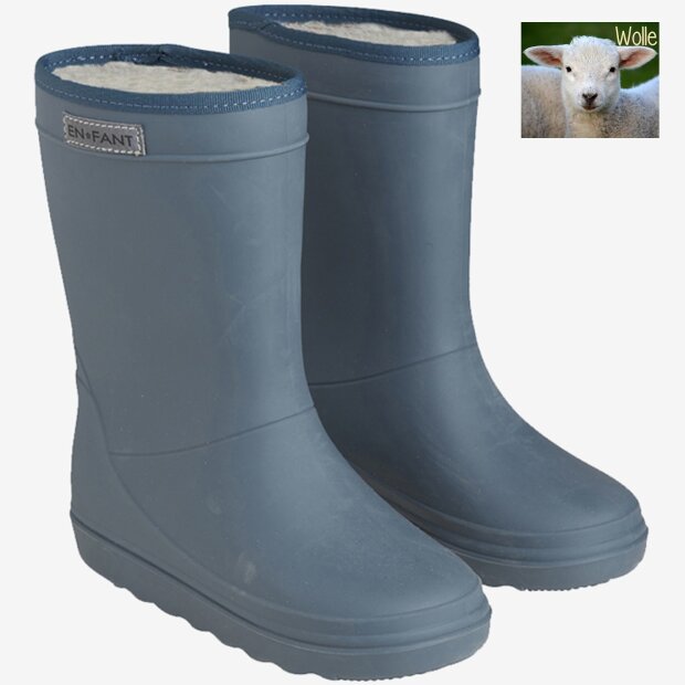 En Fant KInder-Thermo-Regenstiefel mit Wollfutter jeansblau
