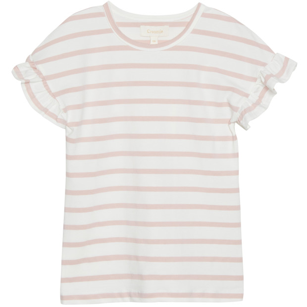 Creamie Mädchen-T-Shirt rosa gestreift Rüschen