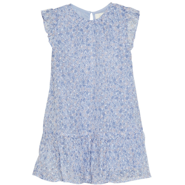 Creamie Mädchen-Kleid Dobby Blumen blau