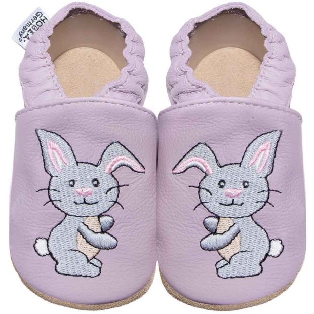 Hobea Krabbelschuhe - Hase pastell lila