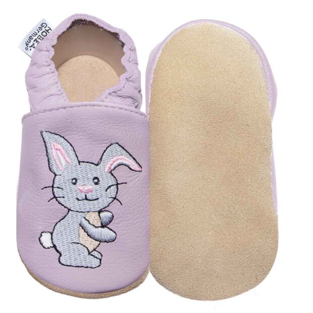 Hobea Krabbelschuhe - Hase pastell lila