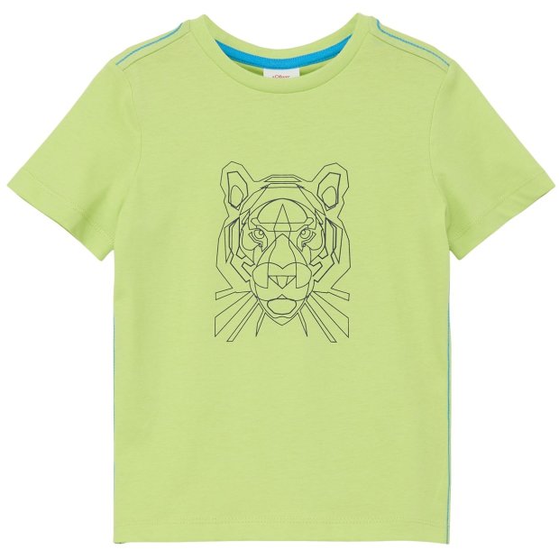 S.Oliver Jungen-T-Shirt mit Grafikprint Tiger grün