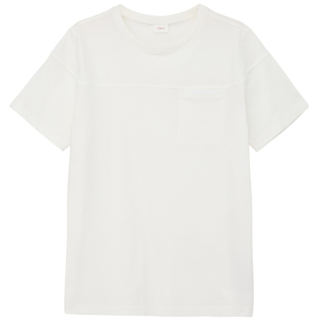 S.Oliver Jungen-T-Shirt mit Brusttasche weiß