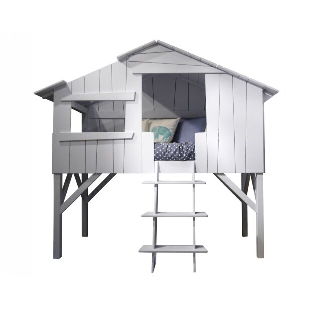 Mathy by Bols Halbhohes Bett Treehouse weiß lackiert