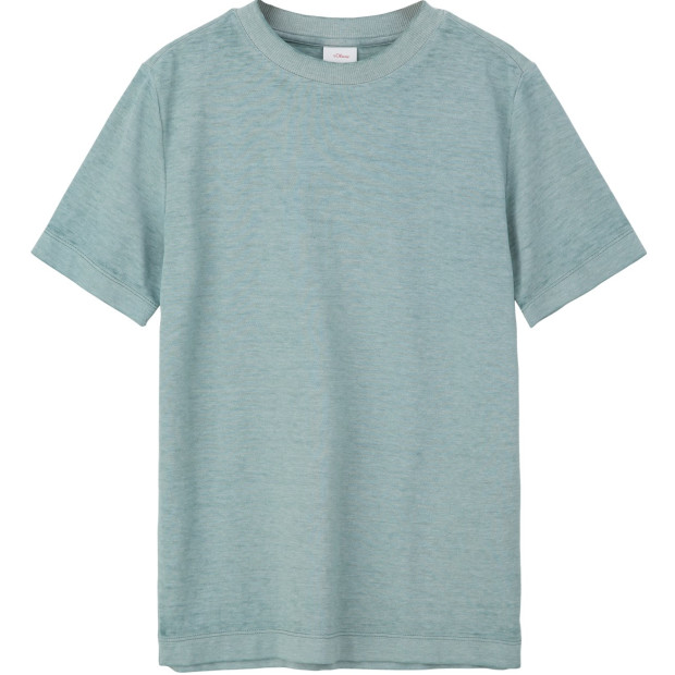 S.Oliver Jungen-T-Shirt mit Ausbrennermuster aqua