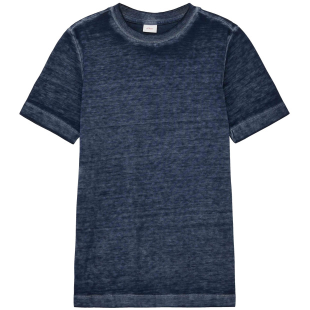 S.Oliver Jungen-T-Shirt mit Ausbrennermuster blau