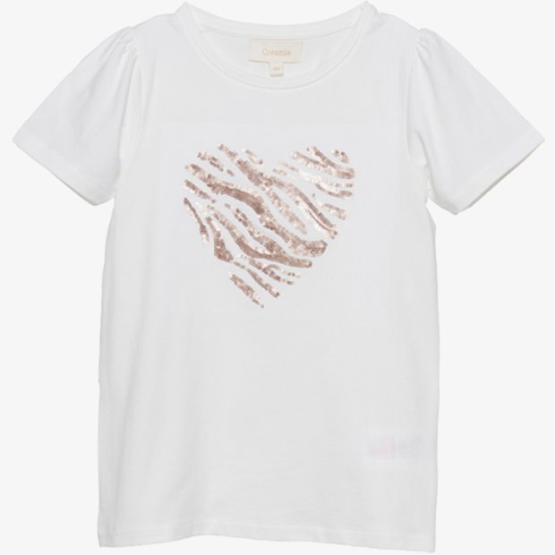 Creamie Mädchen-T-Shirt Herz rosa Pailletten