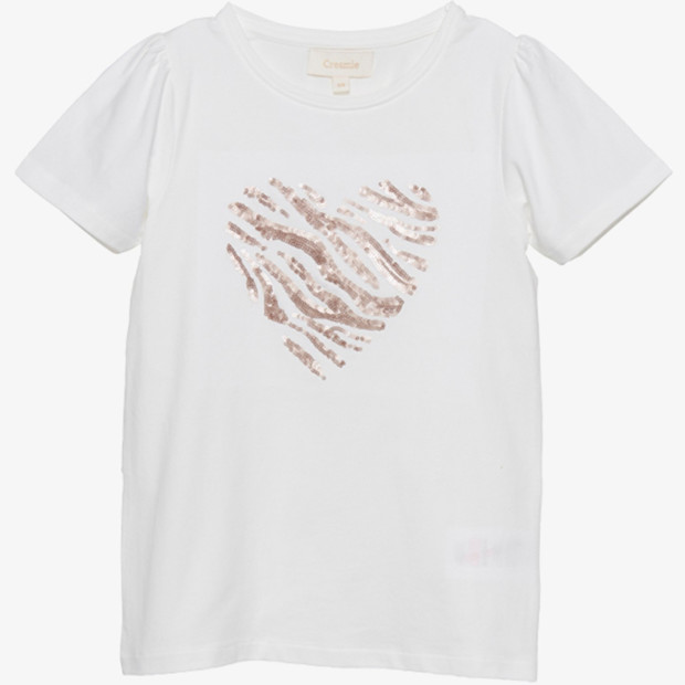 Creamie Mädchen-T-Shirt Herz rosa Pailletten 104