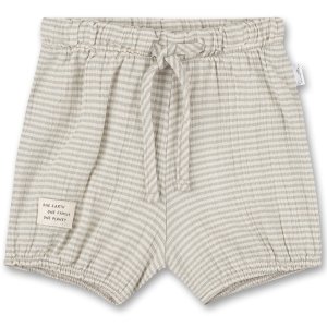 Sanetta Mädchen-Shorts-grau-weiß-geringelt