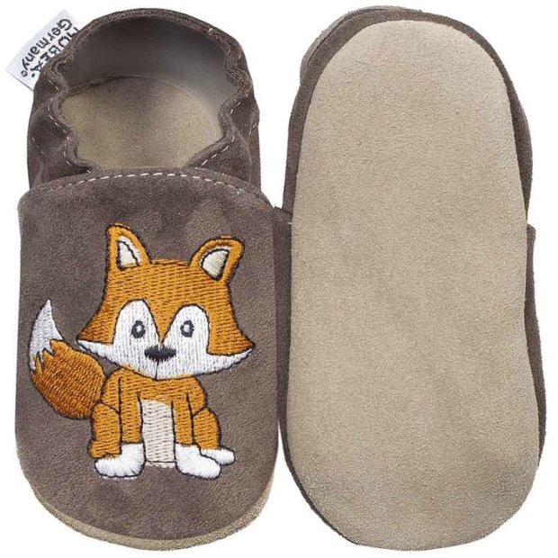 Hobea Krabbelschuhe - Fuchs dunkelbraun