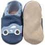 Hobea Krabbelschuhe - Rennauto dunkelblau