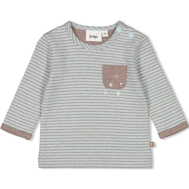 Feetje Baby-Ringel-Shirt Universe braun mint