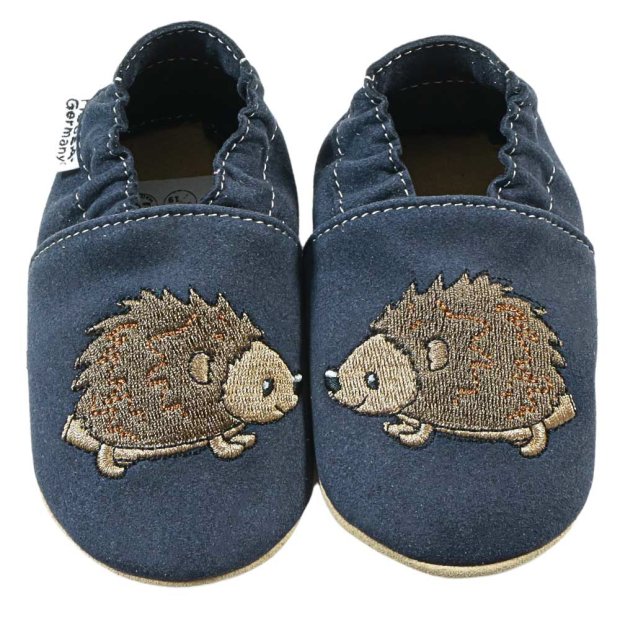 Hobea Krabbelschuhe RecyStep Igel dunkelblau