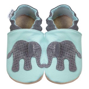 Hobea Krabbelschuhe - Elefant hellblau