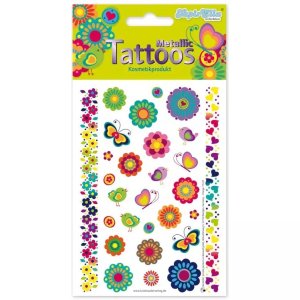 Lutz Mauder TapirElla Metallic Tattoo A6 Retro-Blumen
