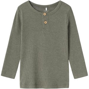 name it geknöpftes Jungen-Shirt dusty olive