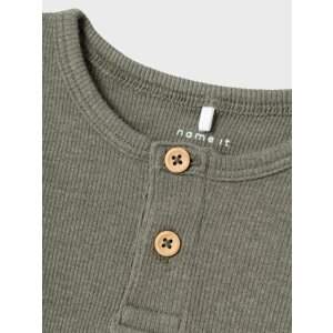 name it geknöpftes Jungen-Shirt dusty olive