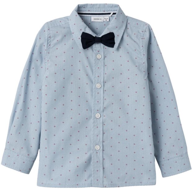 name it Jungen Hemd mit Schleife cashmere blue