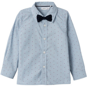 name it Jungen Hemd mit Schleife cashmere blue