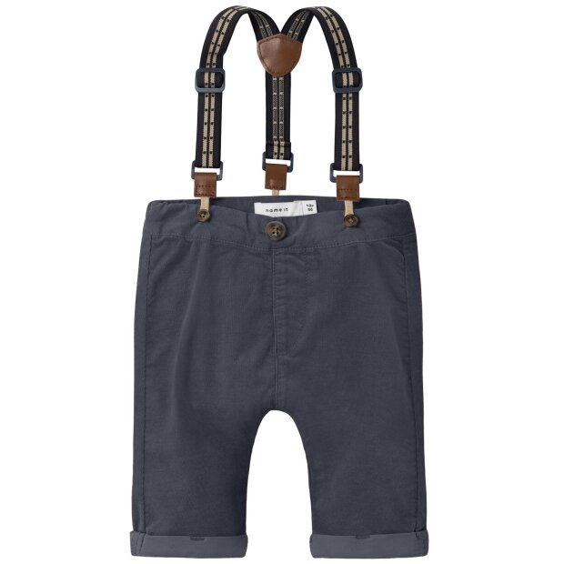 name it Baby-Hose Cord mit Hosenträgern india ink
