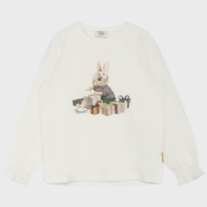 Hust and Claire Baby-Shirt Weihnachts-Hase natur sugar