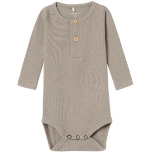 name it Baby Body langarm Knöpfe pure cashmere