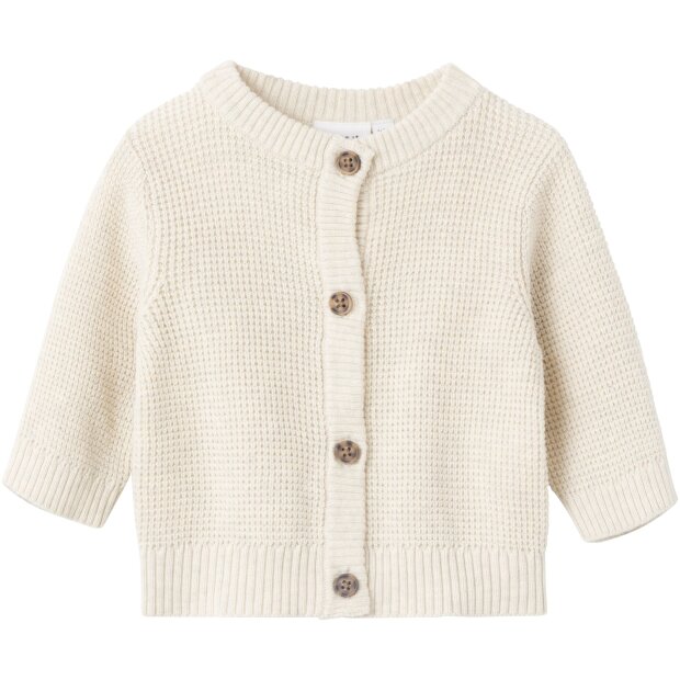 name it Baby Strickjacke Waffelstrick natur