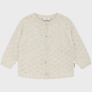 Hust and Claire Baby-Strickjacke Ösenmuster natur