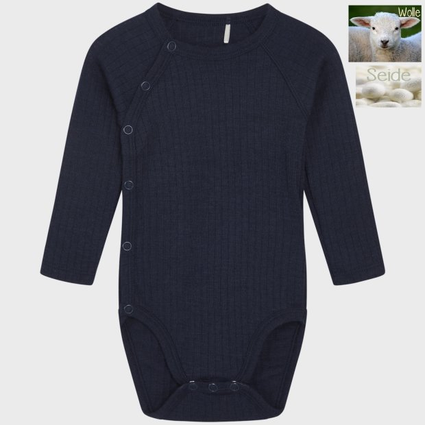 Hust and Claire Baby Body Wolle Seide blau