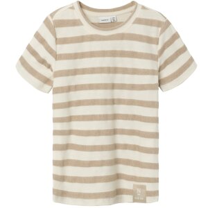 name it T-Shirt geringelt natur braun