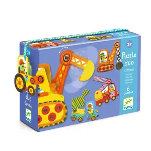 Djeco Lernspiel Puzzle duo Bewegte Fahrzeuge