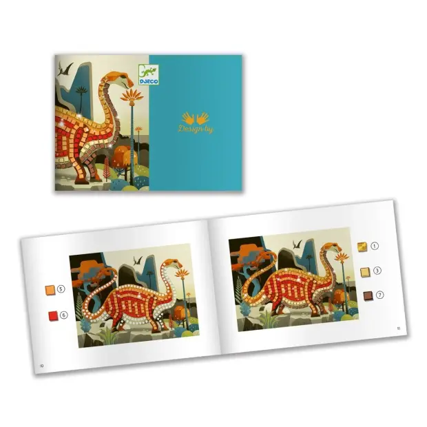Djeco Mosaike Metallische Dinosaurier