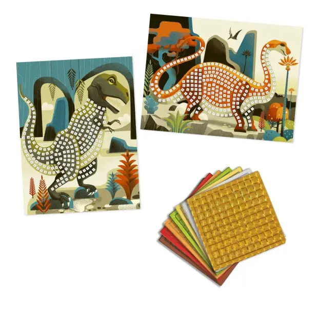 Djeco Mosaike Metallische Dinosaurier