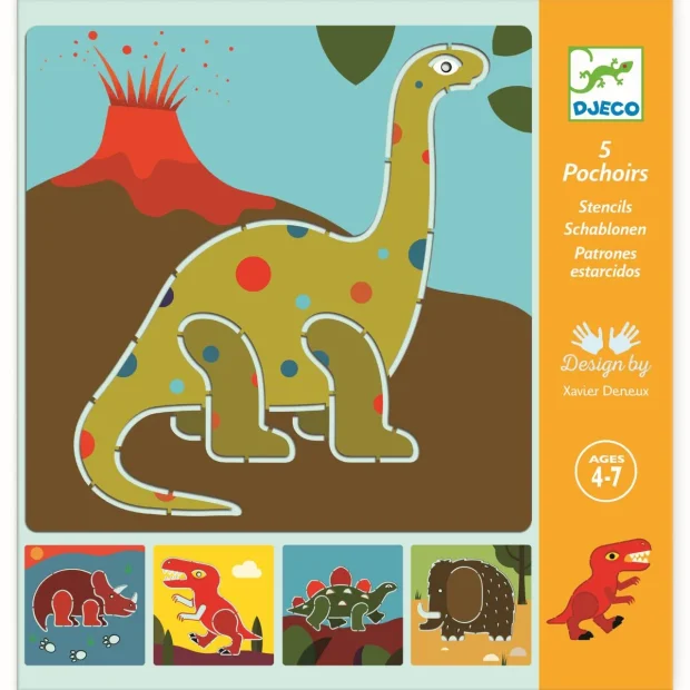 Djeco Schablonen Dinosaurier
