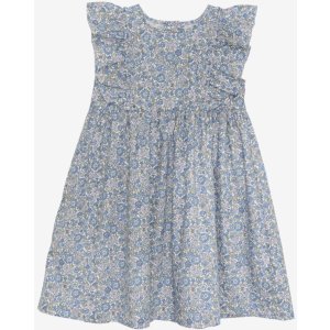 Huttelihut Mädchen Kleid Blumen blau Liberty