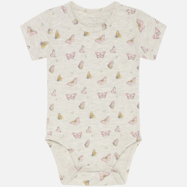 Hust and Claire Baby Body Bambus Schmetterling grau
