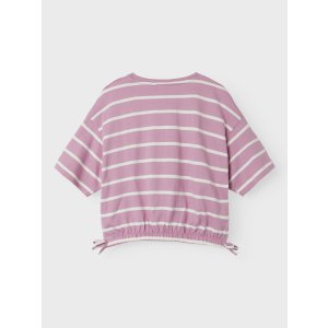 name it T-Shirt geringelt rosa mit Schleifen