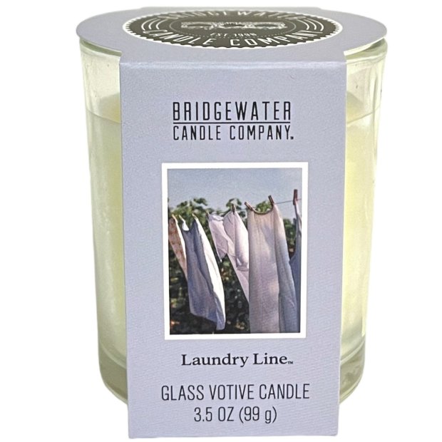 Bridgewater Candle Company Soja Votive Duft Kerze im Glas Laundry Line