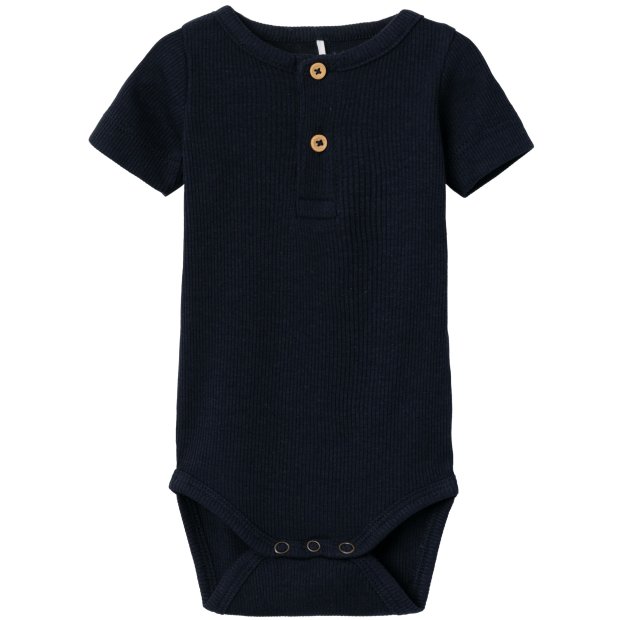 name it Basic Body kurzarm blau Knöpfe