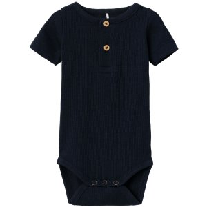 name it Basic Body kurzarm blau Knöpfe