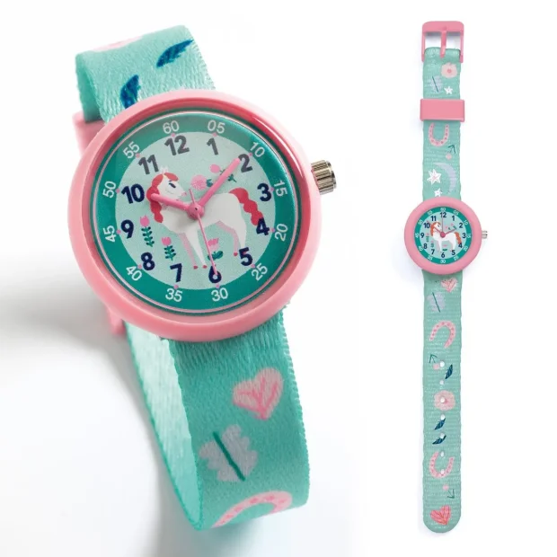 Djeco Kinder Armbanduhr Pferd
