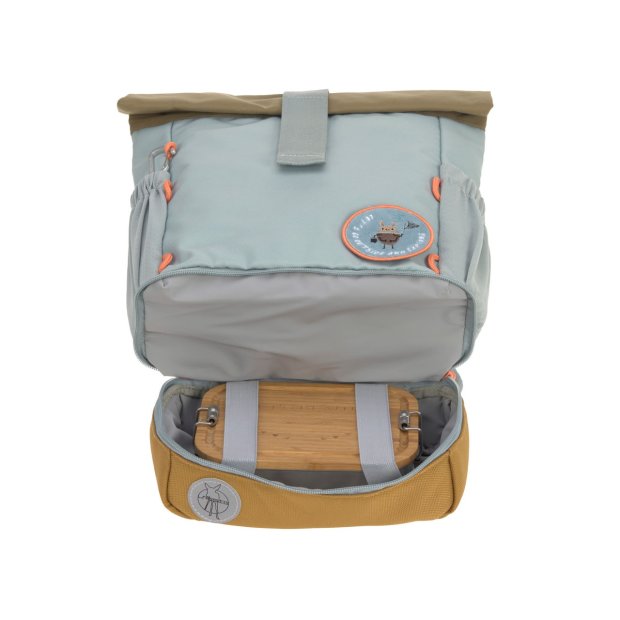 Lässig Mini Rolltop Kinder-Rucksack natur blau
