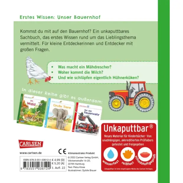 Carlsen Unkaputtbar Erstes Wissen Unser Bauernhof